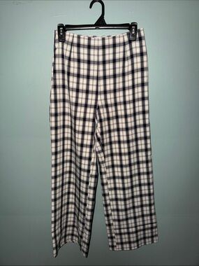 Princess Polly Black and White Plaid Wide Leg Trousers